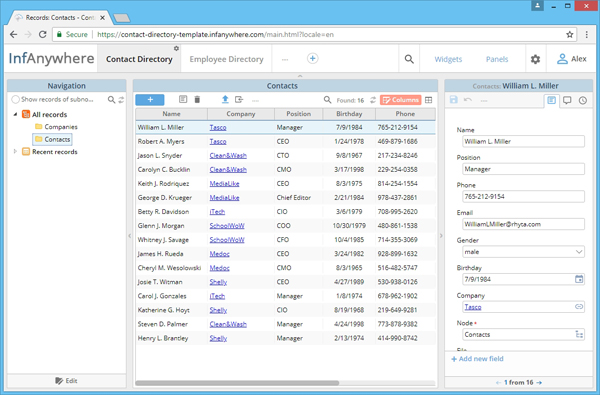 Contact Directory Template from infanywhere.com